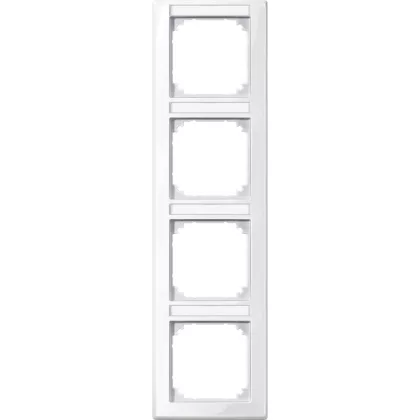 SCHNEIDER 470419 MERTEN M-Smart feliratozható négyes, függőleges keret, polárfehér