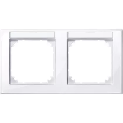   SCHNEIDER 471225 MERTEN M-Smart feliratozható kettes, vízszintes keret, aktív fehér (antibakteriális)