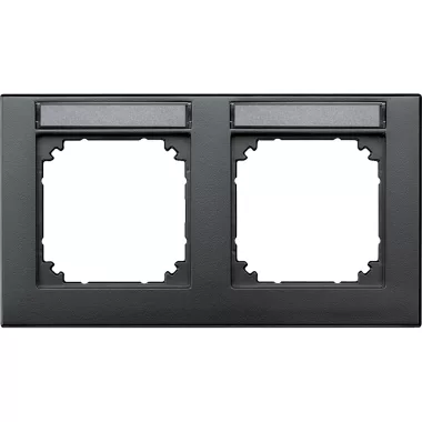 SCHNEIDER 472214 MERTEN M-Plan feliratozható kettes, vízszintes keret, antracit