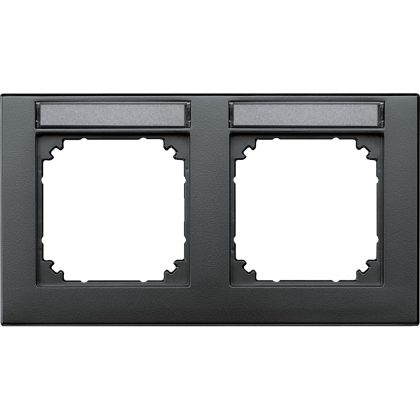 SCHNEIDER 472214 MERTEN M-Plan feliratozható kettes, vízszintes keret, antracit