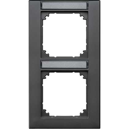 SCHNEIDER 476214 MERTEN M-Plan feliratozható kettes, függőleges keret, antracit
