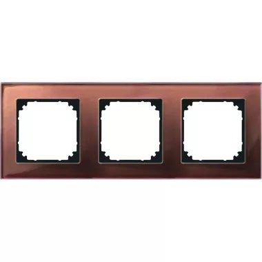 SCHNEIDER 489315 MERTEN M-Elegance hármas keret, mahagónibarna (üveg)