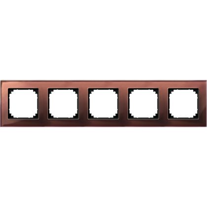   SCHNEIDER 489515 MERTEN M-Elegance ötös keret, mahagónibarna (üveg)