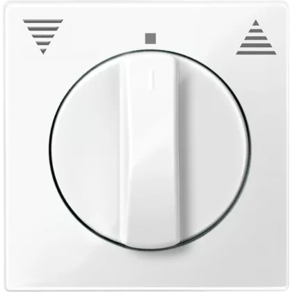 SCHNEIDER 567119 MERTEN Fedlap, forgatógombos redőnynyomóhoz, System-M, polárfehér