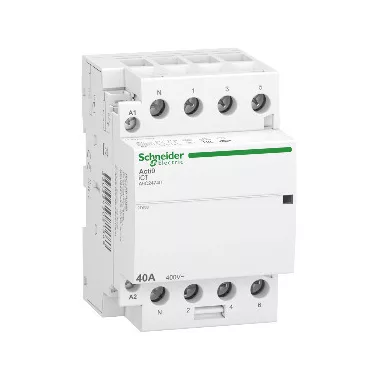 SCHNEIDER A9C24740 ACTI9 iCT40A kontaktor, 50Hz, 4NO, 3P+F, 220-240 VAC