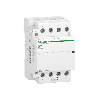   SCHNEIDER A9C24740 ACTI9 iCT40A kontaktor, 50Hz, 4NO, 3P+F, 220-240 VAC