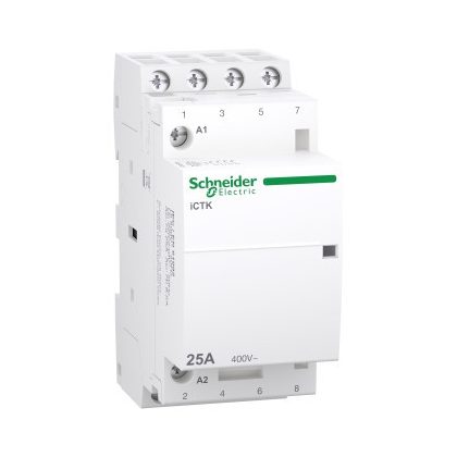 SCHNEIDER A9C40425 ACTI9 iCTK kontaktor, 25A, 4NO, 400VAC