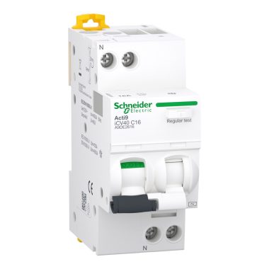 SCHNEIDER A9DE2616 ACTI9 iCV40 Áramvédős kismegszakító, AC osztály, 1P+N, C, 16A, 4.5kA, 30mA
