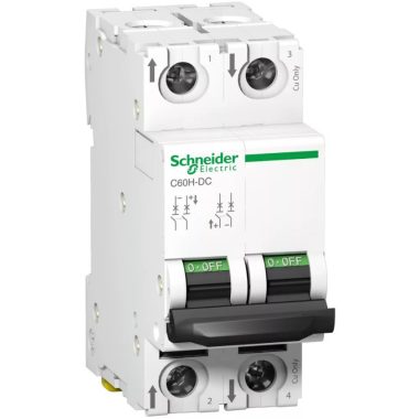 SCHNEIDER A9N61524 ACTI9 C60H-DC kismegszakító, 2P, C, 4A, 500VDC