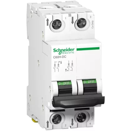 SCHNEIDER A9N61526 ACTI9 C60H-DC kismegszakító, 2P, C, 6A, 500VDC