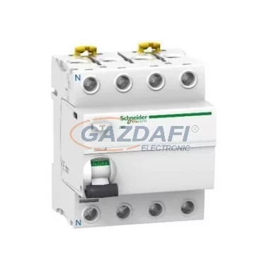 SCHNEIDER A9R75440 ACTI9 iID K áram-védőkapcsoló, AC osztály, 4P, 40A, 300mA (Fi-relé)