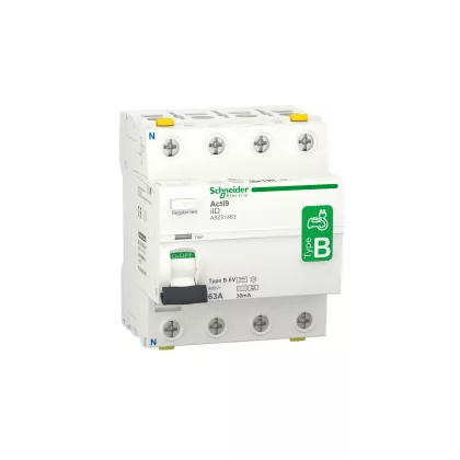   SCHNEIDER A9Z51463 ACTI9 iID EV áram-védőkapcsoló, B osztály, 4P, 63A, 30mA