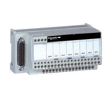 SCHNEIDER ABE7CPA02 Modicon ABE7 elosztóblokk, 8 csatornás analóg Quantum/Premium/X80 I/O kártyákhoz, SUB-D25