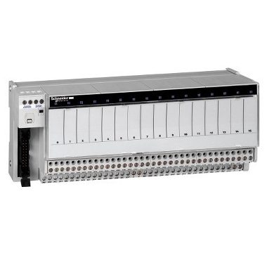 SCHNEIDER ABE7R16T210 Modicon ABE7 elosztóblokk, 10 mm 1NO EMR relés, 4A, 16ki digitális csatorna, ABR7S21 relével
