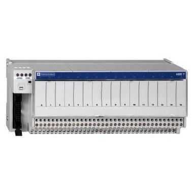 SCHNEIDER ABE7R16T330 Modicon ABE7 elosztóblokk, 12 mm 1CO EMR relés, 5A, 16ki digitális csatorna, ABR7S33 relével