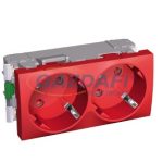   SCHNEIDER ALB45254 ALTIRA 2x2P+F dugalj csatlakozóaljzat 45° reteszelés nélkül, piros