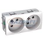   SCHNEIDER ALB47222 ALTIRA franciacsapos 2x2p+f dugalj csatlakozóaljzat gyermekvédelemmel, fehér, antibakteriális