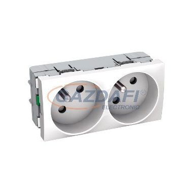 SCHNEIDER ALB47222 ALTIRA franciacsapos 2x2p+f dugalj csatlakozóaljzat gyermekvédelemmel, fehér, antibakteriális