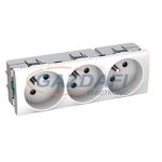   SCHNEIDER ALB47232 ALTIRA franciacsapos 3x2p+f dugalj csatlakozóaljzat gyermekvédelemmel, fehér, antibakteriális