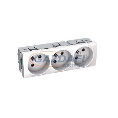 SCHNEIDER ALB47232 ALTIRA franciacsapos 3x2p+f dugalj csatlakozóaljzat gyermekvédelemmel, fehér, antibakteriális
