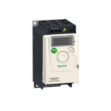 SCHNEIDER ATV12H037M3 Altivar ATV12 frekvenciaváltó, 0,37kW, 3f, 230 VAC, Modbus RTU, IP20, hűtőbordás