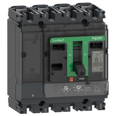 SCHNEIDER C10F6TM063 Megszakító ComPacT NSX100F, 36 kA 415 VAC, TMD kioldóegység 63 A, 4P3d