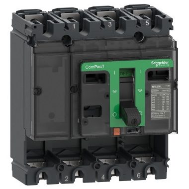 SCHNEIDER C10H4 Megszakító alapkeret, ComPacT NSX100H, 70 kA 415 VAC 50/60 Hz, 100 A, kioldóegység nélkül, 4P