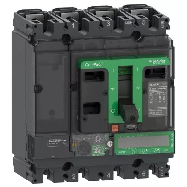 SCHNEIDER C10H47E040 Megszakító ComPacT NSX100H, 70 kA 415 VAC, MicroLogic 7.2 E Vigi kioldóegység 40 A, 4P4d