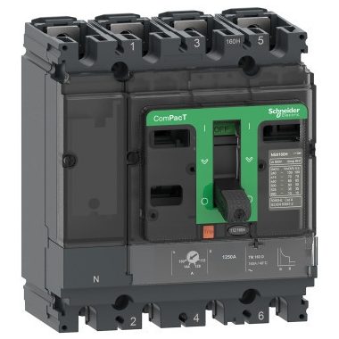 SCHNEIDER C10H6TM080 Megszakító ComPacT NSX100H, 70 kA 415 VAC, TMD kioldóegység 80 A, 4P3d