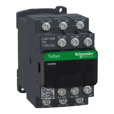 SCHNEIDER CAD506FD TeSys Deca vezérlő relé 5NO 690VAC működési feszültség 110VDC vezérlőköri feszültség