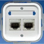   SCHNEIDER EEEP21511902140 CLASSIC 2xRJ45 Cat6 STP aljzat, burkolattal, krém (Pid2-L2C6S 8/8 kb KR)