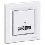   SCHNEIDER EPH2700321 ASFORA Dupla USB töltő, 2.4A, A+C, fehér