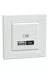 SCHNEIDER EPH2700521 ASFORA Dupla USB töltő, A+C, 21W, kerettel, fehér SCHNEIDER EPH2700521 ASFORA Dupla USB töltő, A+C, 21W, kerettel, fehér