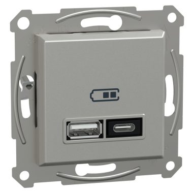SCHNEIDER EPH2700561 ASFORA Dupla USB töltő, A+C, 21W, alumínium