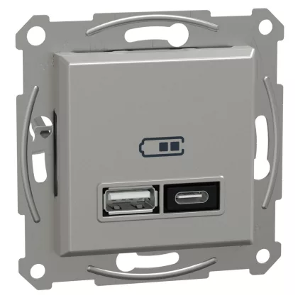 SCHNEIDER EPH2700561 ASFORA Dupla USB töltő, A+C, 21W, alumínium