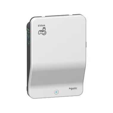 SCHNEIDER EVB1A22P4EKI EVLink Smart Wallbox fali töltőállomás 7/22KW T2S TE kulcs, 22 kW 32 A 380...415 V, 3F, 2 aljzat, csapfedeles