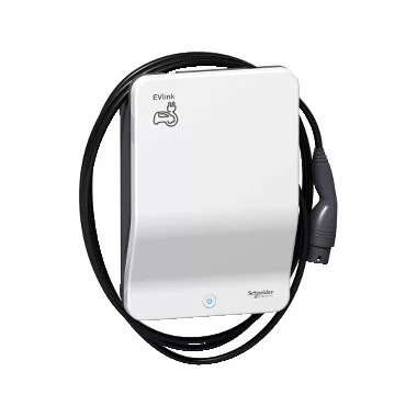 SCHNEIDER EVB1A22PCKI EVLink Smart Wallbox fali töltőállomás 22 KW kábellel T2 kulcs, 22 kW 32 A 380...415 V, 3F, 1 aljzat