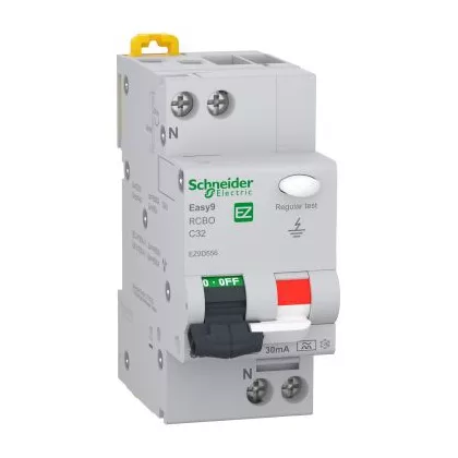   SCHNEIDER EZ9D55632 EASY9 PRO Áramvédős kismegszakító, A osztály, 1P-N, C, 32A, 30mA