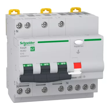 SCHNEIDER EZ9D55713 EASY9 PRO Áramvédős kismegszakító, A osztály, 3P-N, C, 13A, 30mA