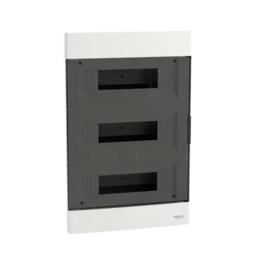 SCHNEIDER EZ9EUA312 EASY9 EU Kiselosztó, 36 modul, PE+N sínnel, füstszínű ajtóval, süllyesztett