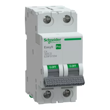 SCHNEIDER EZ9F57204 EASY9 PRO Kismegszakító, 2P, C, 4A