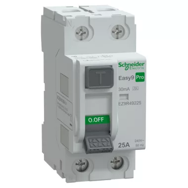 SCHNEIDER EZ9R49225 EASY9 PRO Áram-védőkapcsoló, A osztály, 2P, 25A, 30mA (R9R02225 Követő típus ) 