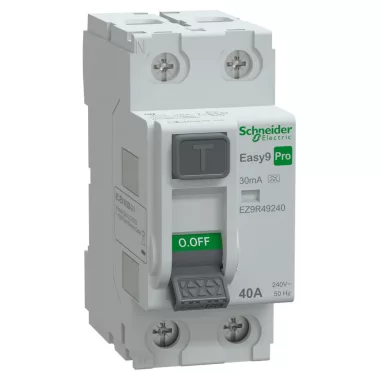 SCHNEIDER EZ9R49240 EASY9 PRO Áram-védőkapcsoló, A osztály, 2P, 40A, 30mA (R9R01240 Követő típus )