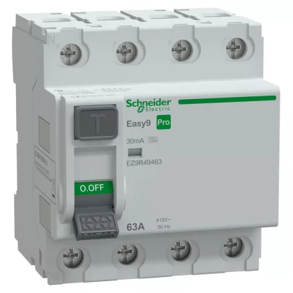   SCHNEIDER EZ9R49463 EASY9 PRO Áram-védőkapcsoló, A osztály, 4P, 63A, 30mA (R9R01463 követő típusa)