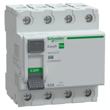 SCHNEIDER EZ9R89463 EASY9 PRO Áram-védőkapcsoló, A osztály, 4P, 63A, 300mA
