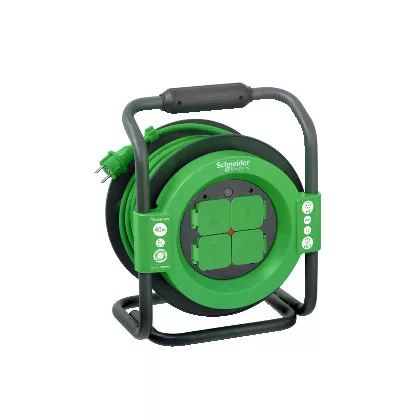   SCHNEIDER IMT33158 THORSMAN Kábeldobos hosszabbító, 1.5x40m, 4x2P+F aljzattal, IP44