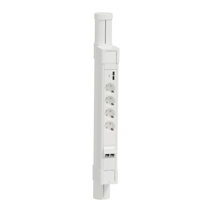   SCHNEIDER INS45108 UNICA SYSTEM+ Minioszlop, egyoldalas, 0.68 m, 4x 2P+F aljzat + USB A+C töltő + 2xRJ45 Cat6 UTP aljzat