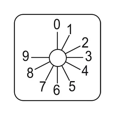 SCHNEIDER KZ18033L Harmony K bütykös kapcsoló címke, 0-9 - 45 x 45 mm