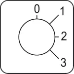   SCHNEIDER KZ18043 Harmony K bütykös kapcsoló címke, 0-3 - 45 x 45 mm