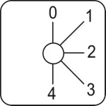   SCHNEIDER KZ18044L Harmony K bütykös kapcsoló címke, 0-4 - 45 x 45 mm